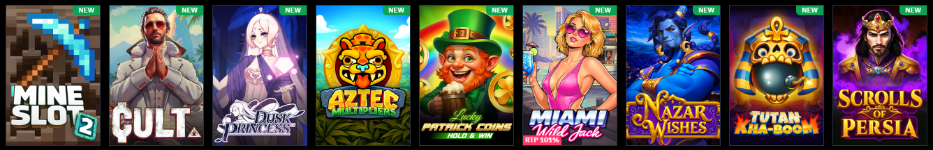 Auswahl an Slots und Spielen bei BeonBet